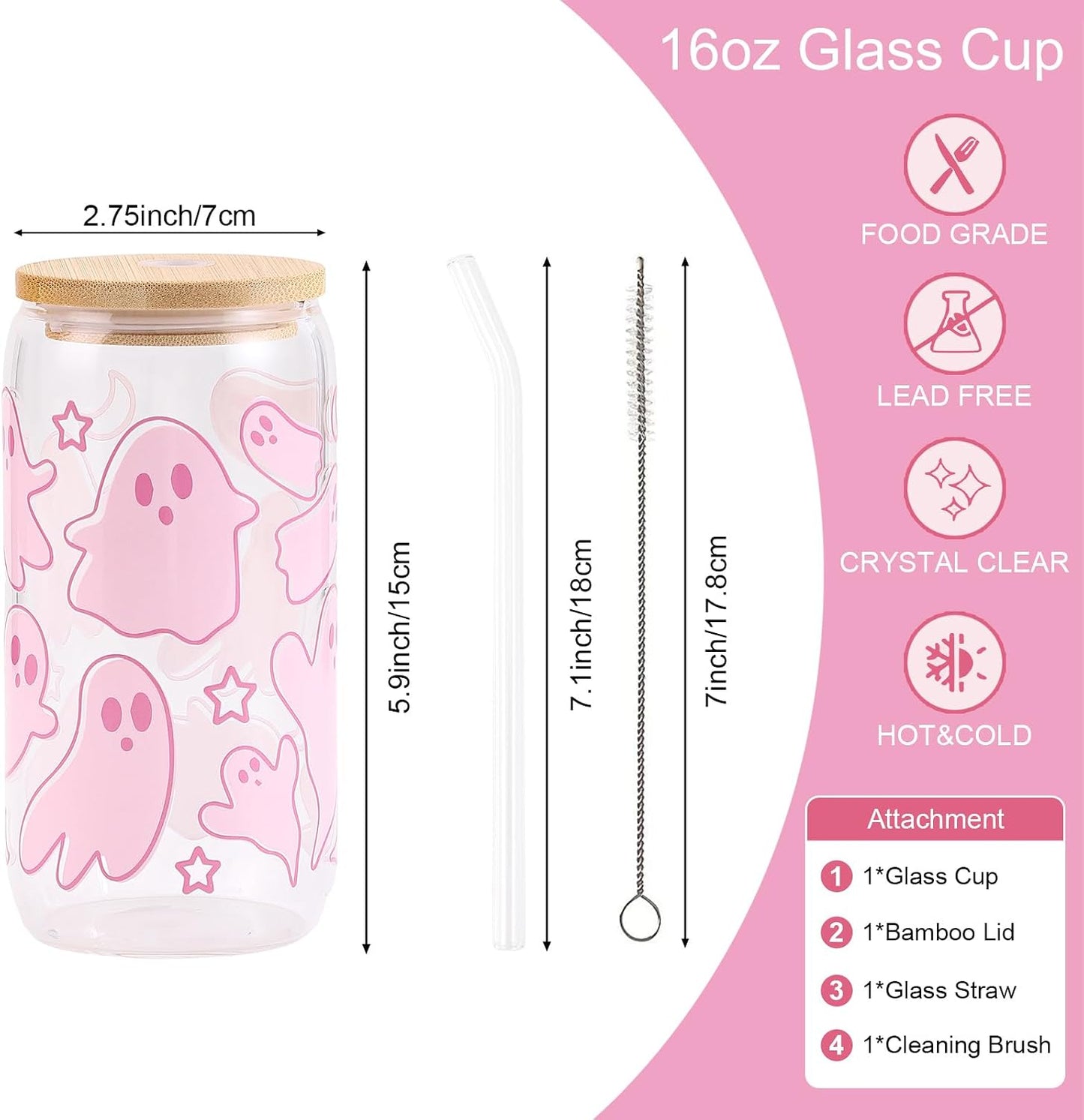 Lemon Glass Cups with Lid and Straw, Cute Lemon Gift for Women | Iced Coffee Tumbler Mug for Birthday Bridal Shower Wedding Summer Party Gift for Women Mom Friends Teen Girls Stuff 16oz