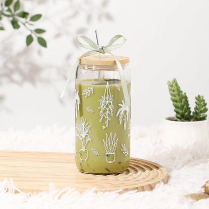 Lemon Glass Cups with Lid and Straw, Cute Lemon Gift for Women | Iced Coffee Tumbler Mug for Birthday Bridal Shower Wedding Summer Party Gift for Women Mom Friends Teen Girls Stuff 16oz