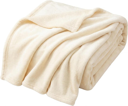 Flannel Sheets, 1PCS Soft Thick Blanket for Bed 50x70cm Small Fuzzy Comforter, Solid Creamy Yellow Breathable Warm Plush Flannel Fabric for Pet Travel Nap Rug for Bedroom Bedding Twin Blanket