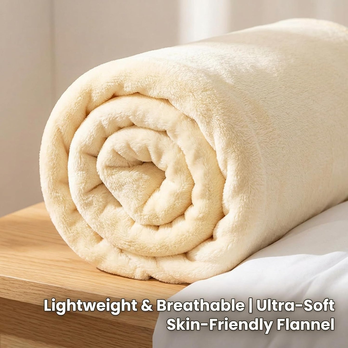 Flannel Sheets, 1PCS Soft Thick Blanket for Bed 50x70cm Small Fuzzy Comforter, Solid Creamy Yellow Breathable Warm Plush Flannel Fabric for Pet Travel Nap Rug for Bedroom Bedding Twin Blanket