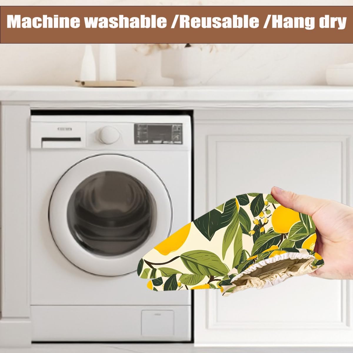 Lemon Plastic Bag Holder for Kitchen Essentials, Lemon Gifts for Women Mom | Summer Wall Mount Grocery Bag Holder for Plastic Bags, Washable Grocery Bags Storage Dispenser for Home Kitchen Decor