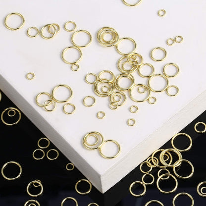 14k Gold Plated Jump Rings 900PCS 4/6/8/10 mm Gold Jump Rings Strong Open Ring Bulk for Necklace Bracelet Earrings Jewelry Making | 4/6/8/10 MM Gold Jump Rings Brass Sturdy Open Jump Ring for Necklace Bracelet Jewelry Making（100 PCS）