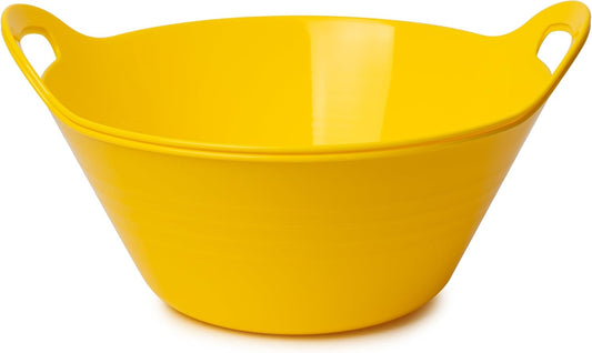 2 Pack Snack Bowls (4.9L Large), Plastic Serving Bowls for Party, Large Bowls with Handles for Kitchen, Fruit, Cereal, Candy, Salad and Chip, Microwave Safe