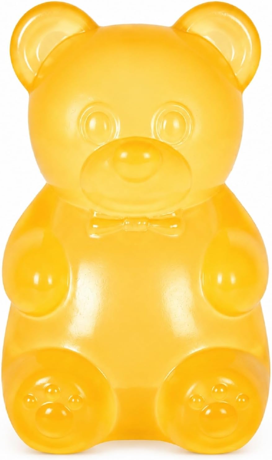 Gummy Bear Squishy Toy for Kids Ages 3+ & Adults, Slow Rising Squeeze Bear, Soft High-Density Handheld Sensory Toy, Cute Party Favor, Classroom Prize & Desk Toy(Yellow)