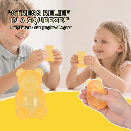 Gummy Bear Squishy Toy for Kids Ages 3+ & Adults, Slow Rising Squeeze Bear, Soft High-Density Handheld Sensory Toy, Cute Party Favor, Classroom Prize & Desk Toy(Yellow)