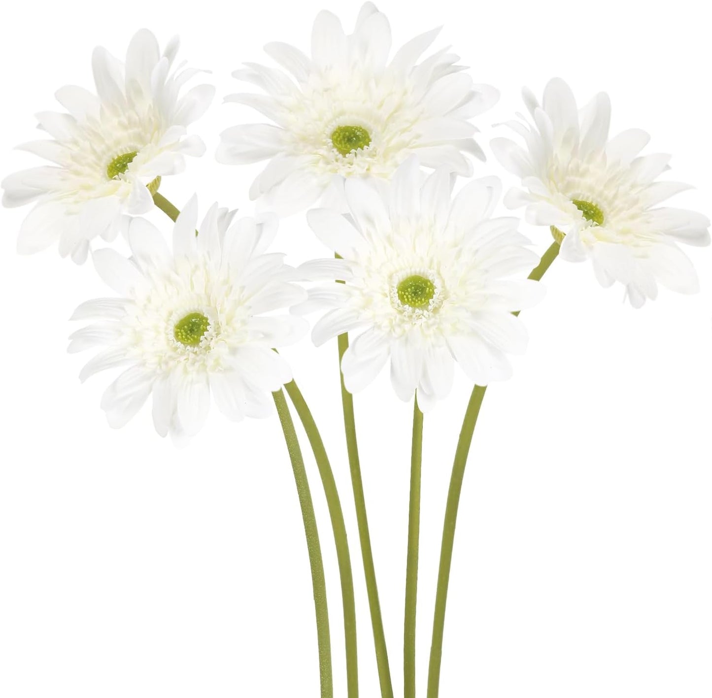 Yellow Gerbera Daisy Artificial Flowers – Real Touch Latex Silk Daisy Flowers 5PCS, 26.7" Long Stem Artificial Flowers for Summer Centerpieces, Home Decor Indoor, or Fake Wildflower Displays
