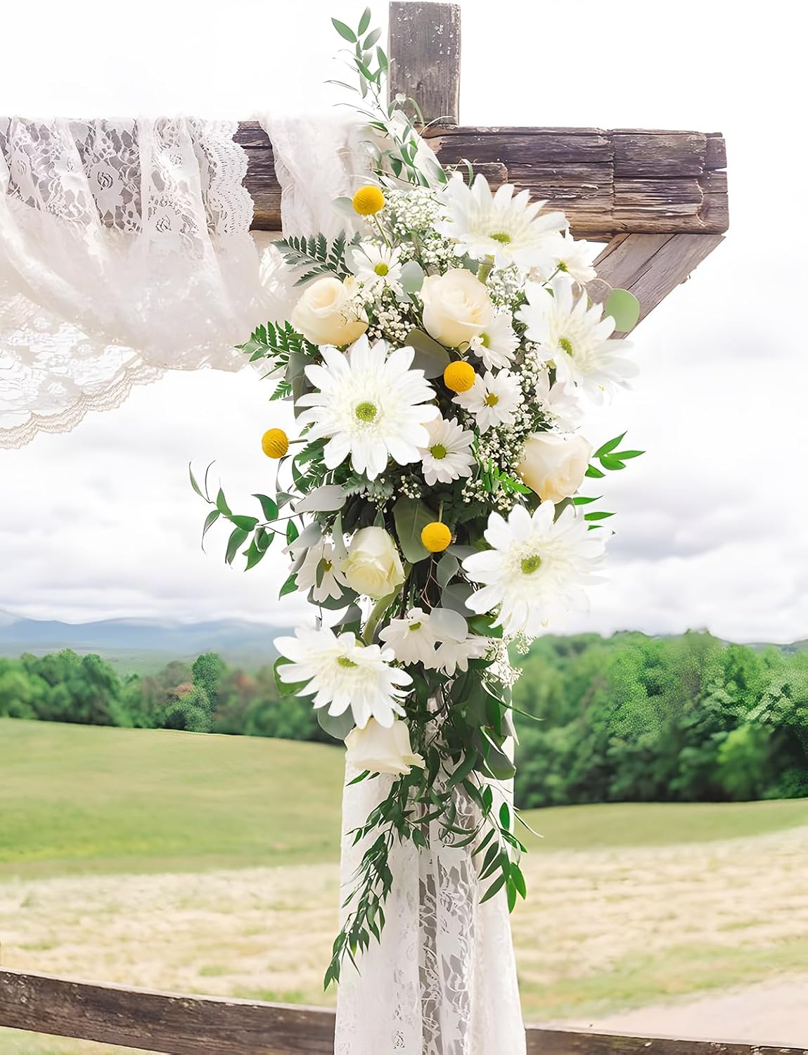 Yellow Gerbera Daisy Artificial Flowers – Real Touch Latex Silk Daisy Flowers 5PCS, 26.7" Long Stem Artificial Flowers for Summer Centerpieces, Home Decor Indoor, or Fake Wildflower Displays