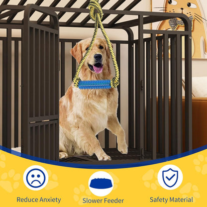 Interactive Dog Toys，Crate Training Aids for Puppies，Yellow | Puppy Teething Toys,Peanut Butter Dog Food Treat Dispenser Toys