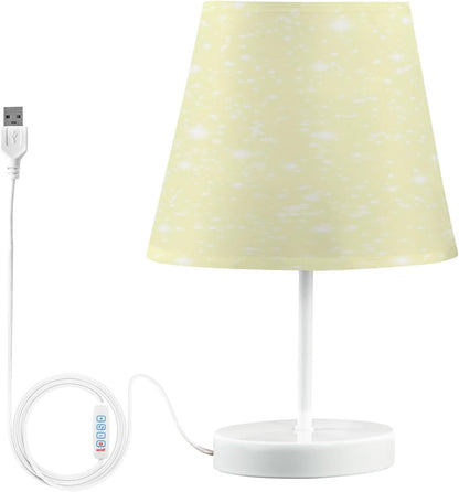 Goldenrod Yellow Table Lamp Glitter Bedside Lamps LED Night Light with USB Charging Port Dimmable for Bedrooms, Living Rooms,Kids Room, Study Rooms, Offices, Dorm