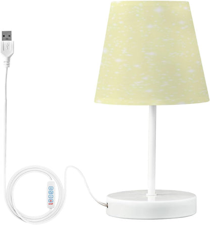 Goldenrod Yellow Table Lamp Glitter Bedside Lamps LED Night Light with USB Charging Port Dimmable for Bedrooms, Living Rooms,Kids Room, Study Rooms, Offices, Dorm