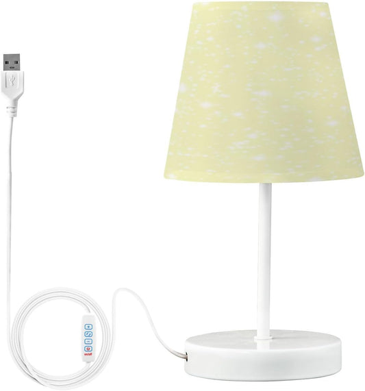 Goldenrod Yellow Table Lamp Glitter Bedside Lamps LED Night Light with USB Charging Port Dimmable for Bedrooms, Living Rooms,Kids Room, Study Rooms, Offices, Dorm