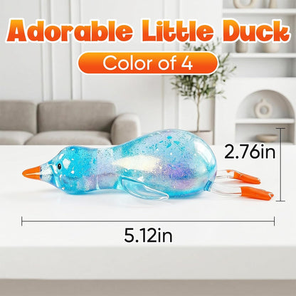 Cute Duck Squishy Sugar Stress Ball, Glitter Soft Squishy Duck Relief Stress Balls Ultra Soft Moldable Slow Rise Relaxing Fidget Stress for Anxiety Relief (Yellow)