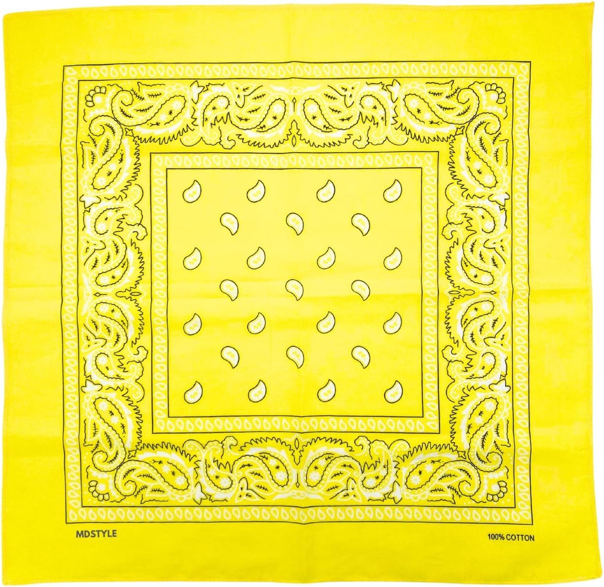 100% Cotton Bandana for Men & Women 22" x 22" Paisley Pattern Handkerchief Headband Scarf
