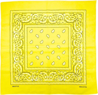 100% Cotton Bandana for Men & Women 22" x 22" Paisley Pattern Handkerchief Headband Scarf