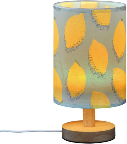 Bedside Table Lamp Lemon Yellow Citrus Fruits (95) Kids Nightstand Lamp Night Light Fabric Shade for Bedroom Living Room Home Office