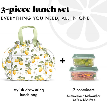 Cromwell Cinch Lunch Bag for Women | Insulated Lunch Box with Containers