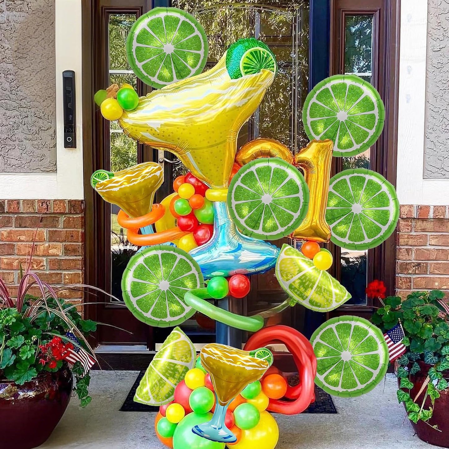 Lemon-Balloons Margarita-Balloon 10PCS Lime Fruit Green Lemon Foil Balloons Margs and Matrimony Bachelorette Birthday Wedding Fiesta Party Decorations Supply
