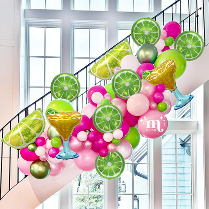 Lemon-Balloons Margarita-Balloon 10PCS Lime Fruit Green Lemon Foil Balloons Margs and Matrimony Bachelorette Birthday Wedding Fiesta Party Decorations Supply