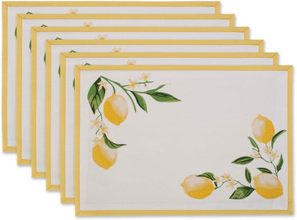 Lemon Bliss Tabletop Collection, Placemat Set, 6 Piece