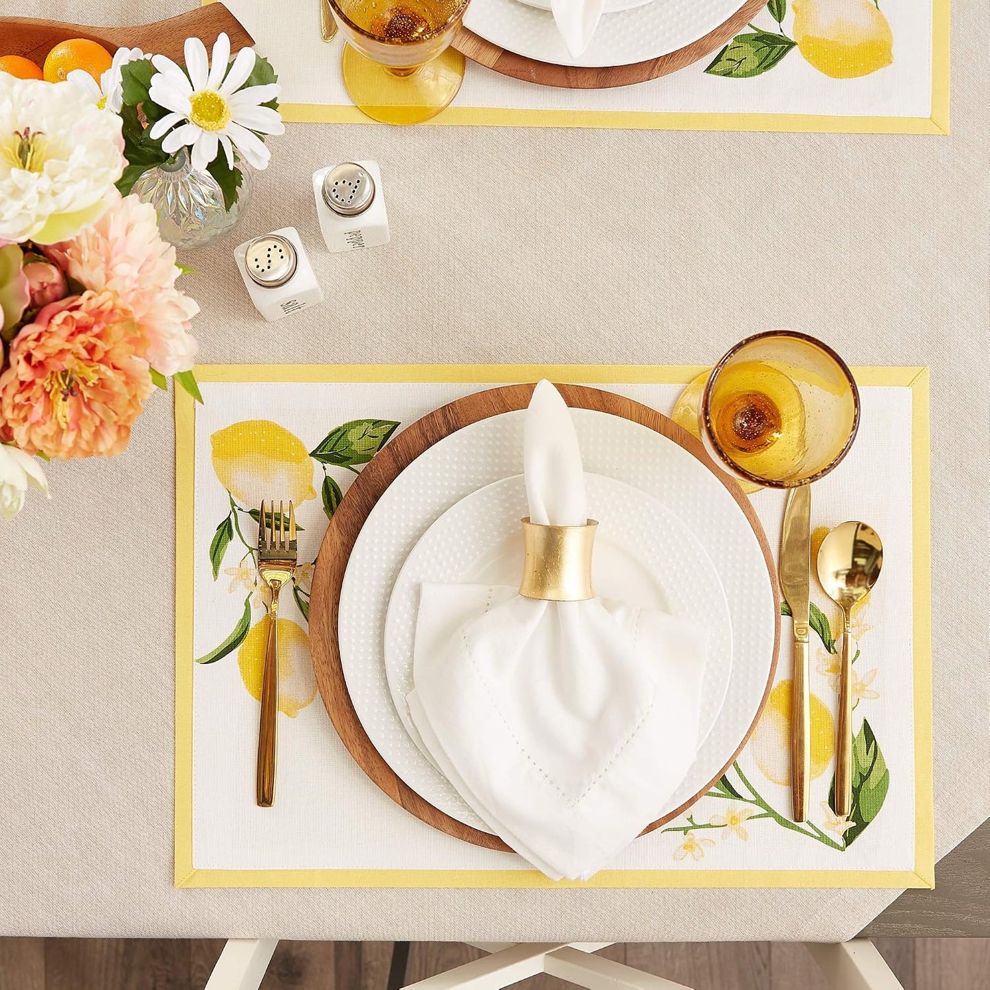 Lemon Bliss Tabletop Collection, Placemat Set, 6 Piece