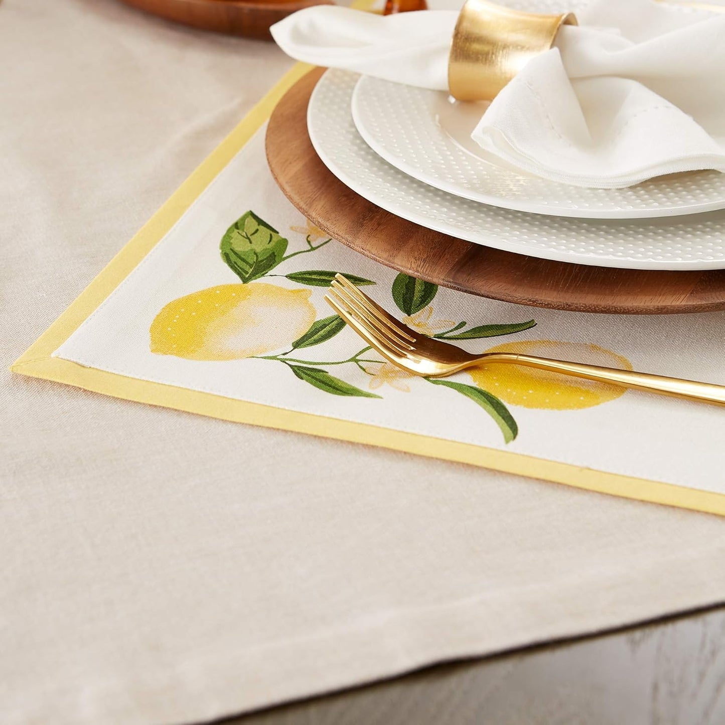 Lemon Bliss Tabletop Collection, Placemat Set, 6 Piece