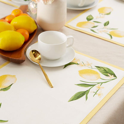 Lemon Bliss Tabletop Collection, Placemat Set, 6 Piece