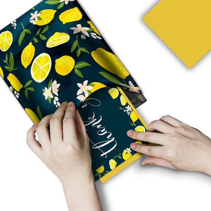 (50 Count of Large 4x6 Lemons Thank You Insert Cards Without Envelopes For Your Small Online Business - Displays Customer Appreciation - Great For Baby Showers and Weddings