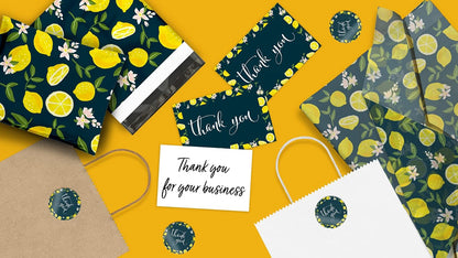 (50 Count of Large 4x6 Lemons Thank You Insert Cards Without Envelopes For Your Small Online Business - Displays Customer Appreciation - Great For Baby Showers and Weddings