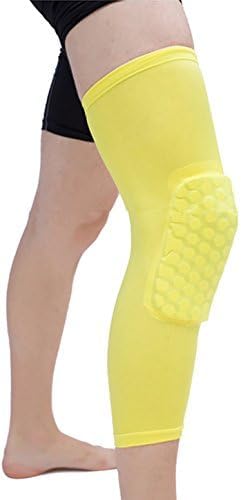Knee Pads Compression Leg Sleeve Knee Sleeve for All Sports Wrestling Protector Gear, 1PC Knee Pad (S,Yellow)