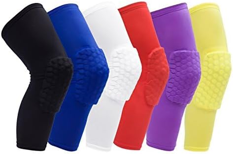 Knee Pads Compression Leg Sleeve Knee Sleeve for All Sports Wrestling Protector Gear, 1PC Knee Pad (S,Yellow)