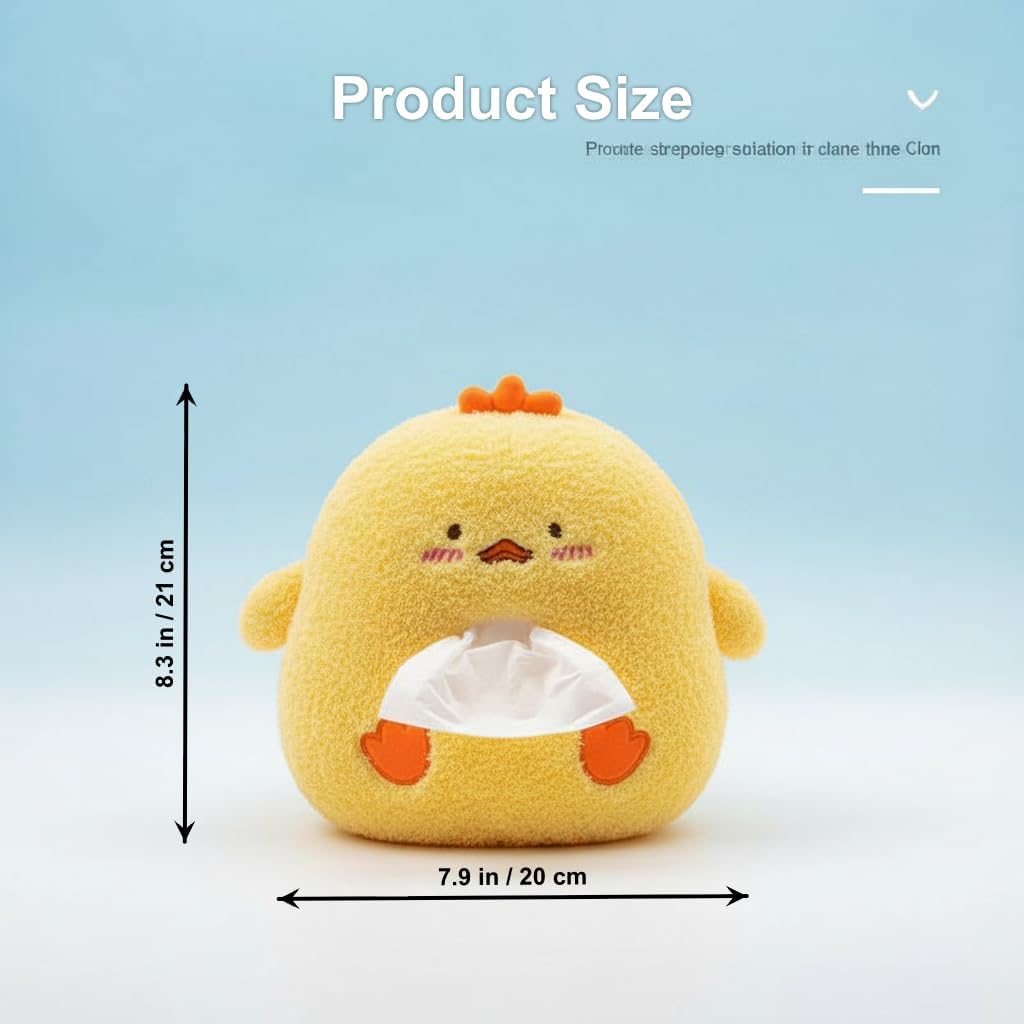 Cute Chick Car Tissue Holder Plush Yellow Duck Vehicle Napkin Dispenser Soft Cartoon Animal Backseat Tissue Box for Auto Interior (Bear)