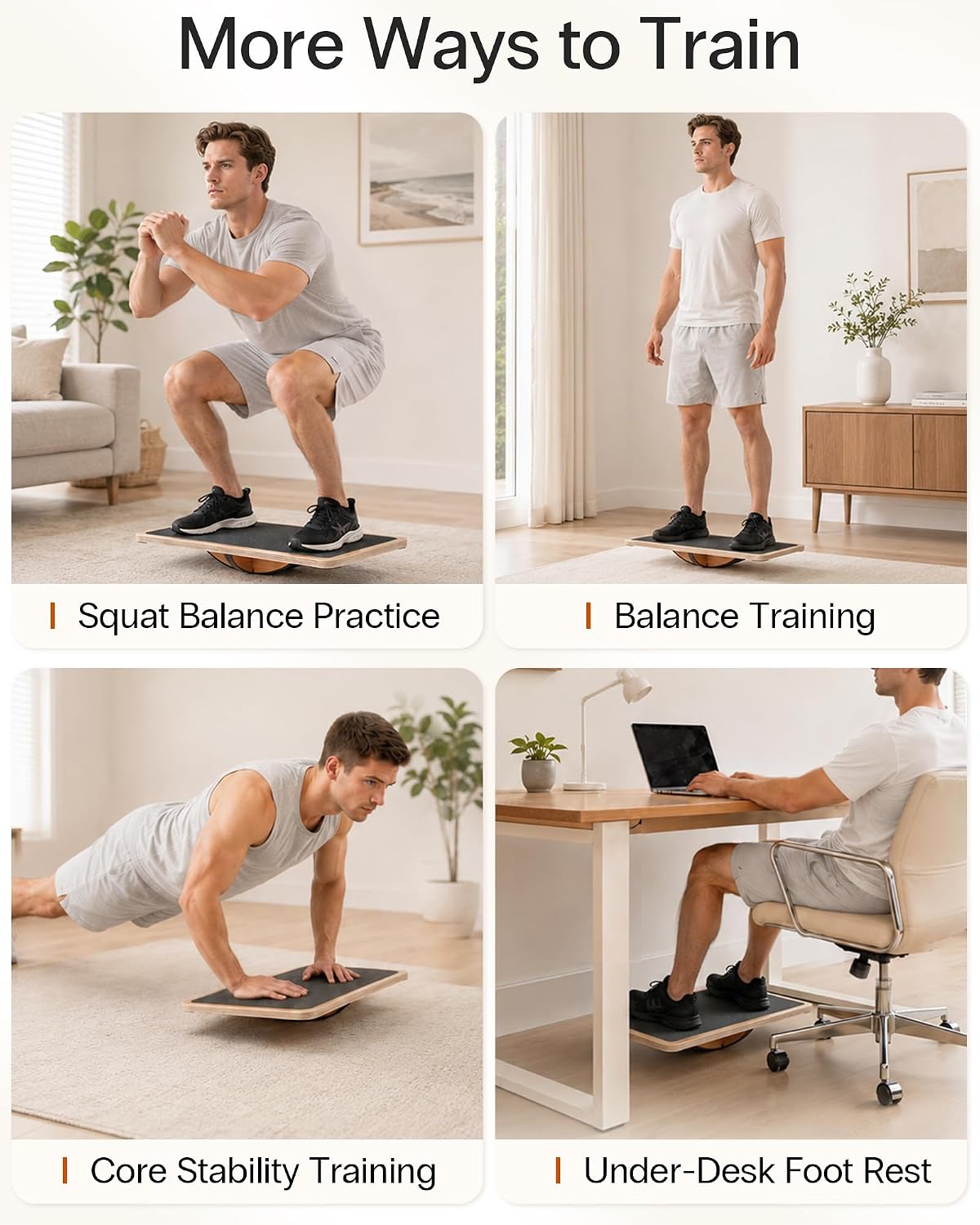 Wooden Balance Board, Basic Rocker or Advanced 360° Wobble | Beginner-to-Advanced Options, Non-Slip Surface, Ankle Rehab, Physical Therapy, Core Stability and Balance Training