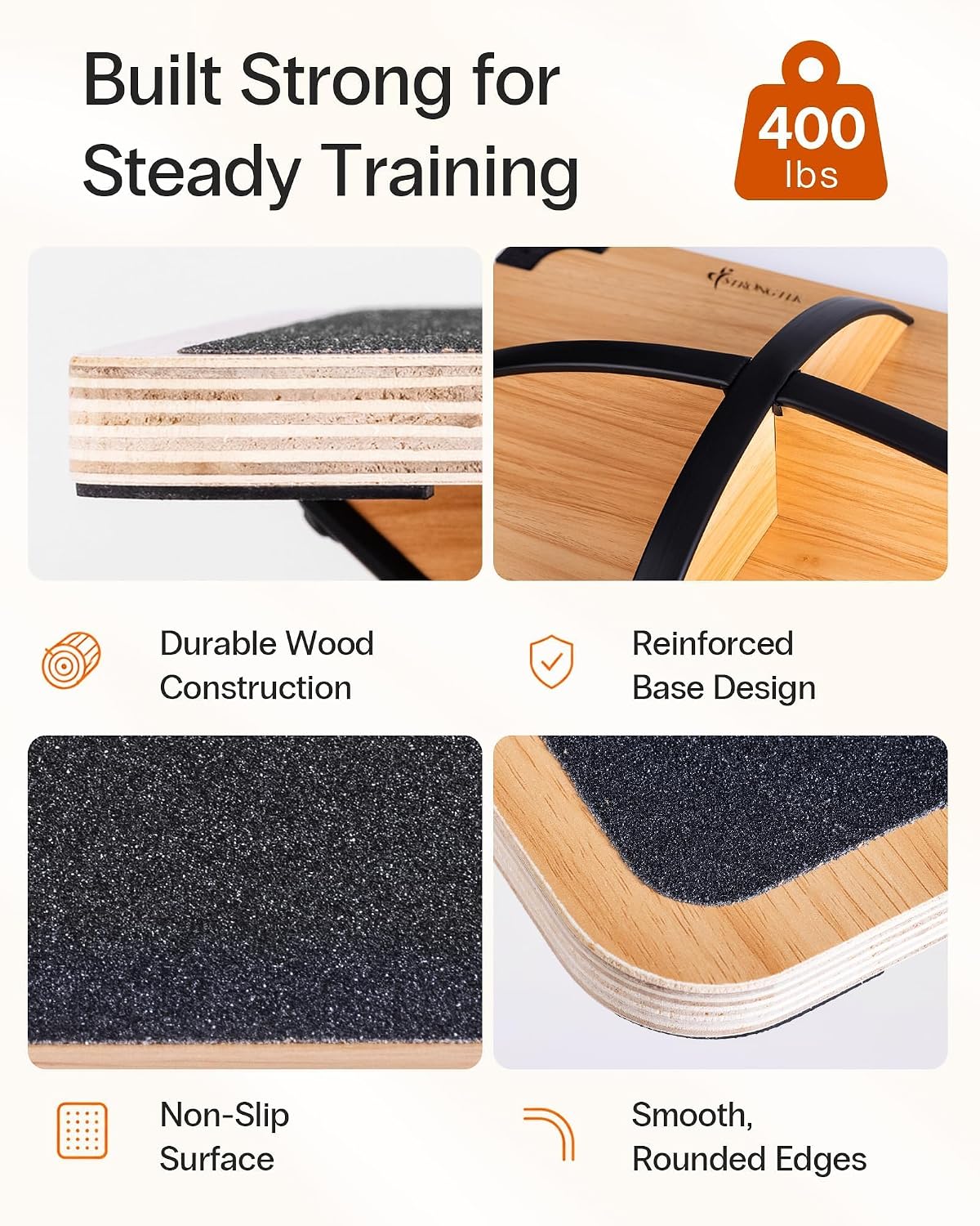 Wooden Balance Board, Basic Rocker or Advanced 360° Wobble | Beginner-to-Advanced Options, Non-Slip Surface, Ankle Rehab, Physical Therapy, Core Stability and Balance Training