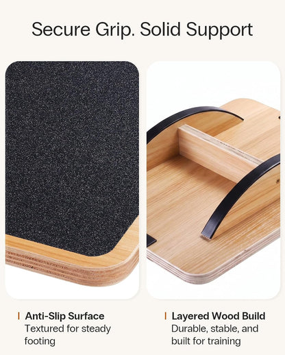 Wooden Balance Board, Basic Rocker or Advanced 360° Wobble | Beginner-to-Advanced Options, Non-Slip Surface, Ankle Rehab, Physical Therapy, Core Stability and Balance Training