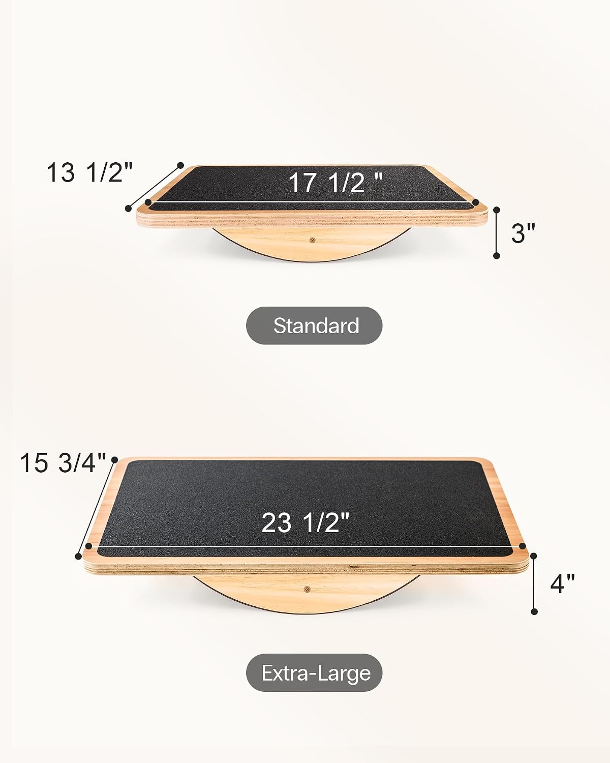 Wooden Balance Board, Basic Rocker or Advanced 360° Wobble | Beginner-to-Advanced Options, Non-Slip Surface, Ankle Rehab, Physical Therapy, Core Stability and Balance Training