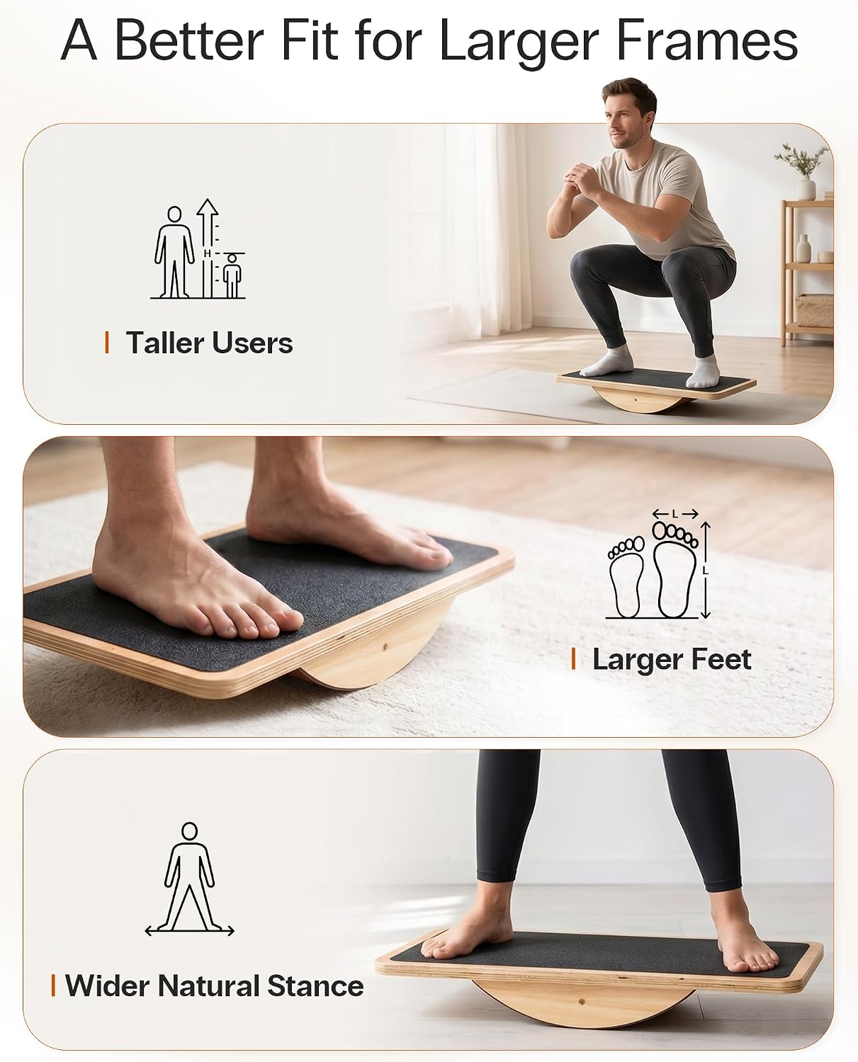 Wooden Balance Board, Basic Rocker or Advanced 360° Wobble | Beginner-to-Advanced Options, Non-Slip Surface, Ankle Rehab, Physical Therapy, Core Stability and Balance Training