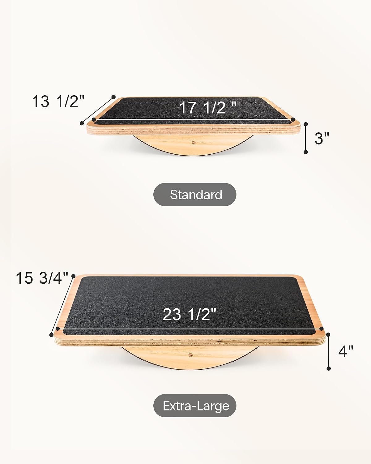 Wooden Balance Board, Basic Rocker or Advanced 360° Wobble | Beginner-to-Advanced Options, Non-Slip Surface, Ankle Rehab, Physical Therapy, Core Stability and Balance Training