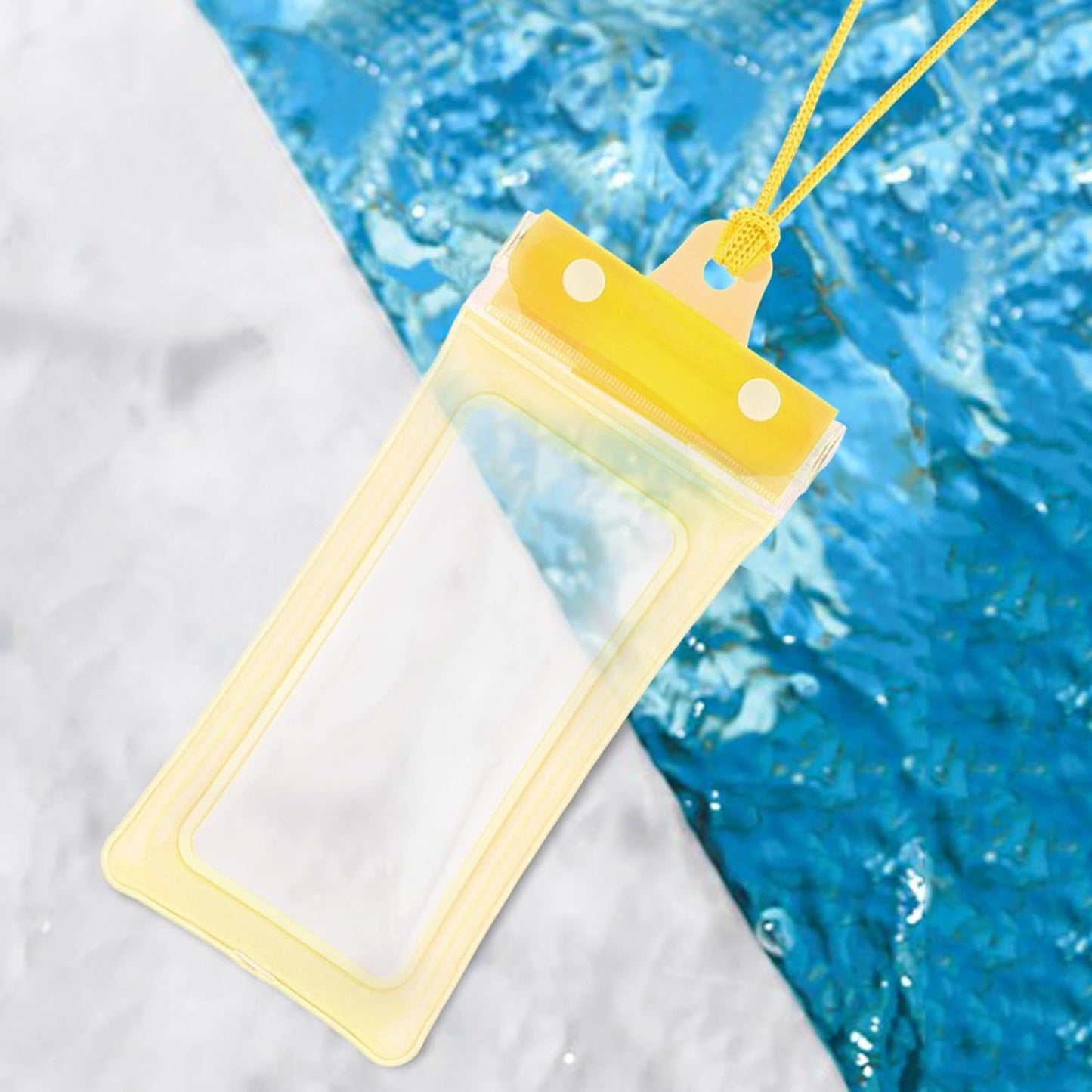Waterproof Phone Pouch, Dry Bag, Touch Screen Phone Holder with Lanyard, Waterproof Phone Case for Pool Snorkeling Beach, Yellow