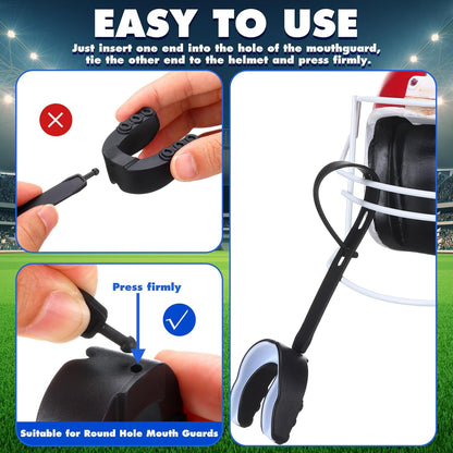 20 Pcs Football Mouth Guard Tether Only Universal Replacement Strap for Mouth Guard for Football Boxing Taekwondo Hockey Basketball Rugby Matches Helmet