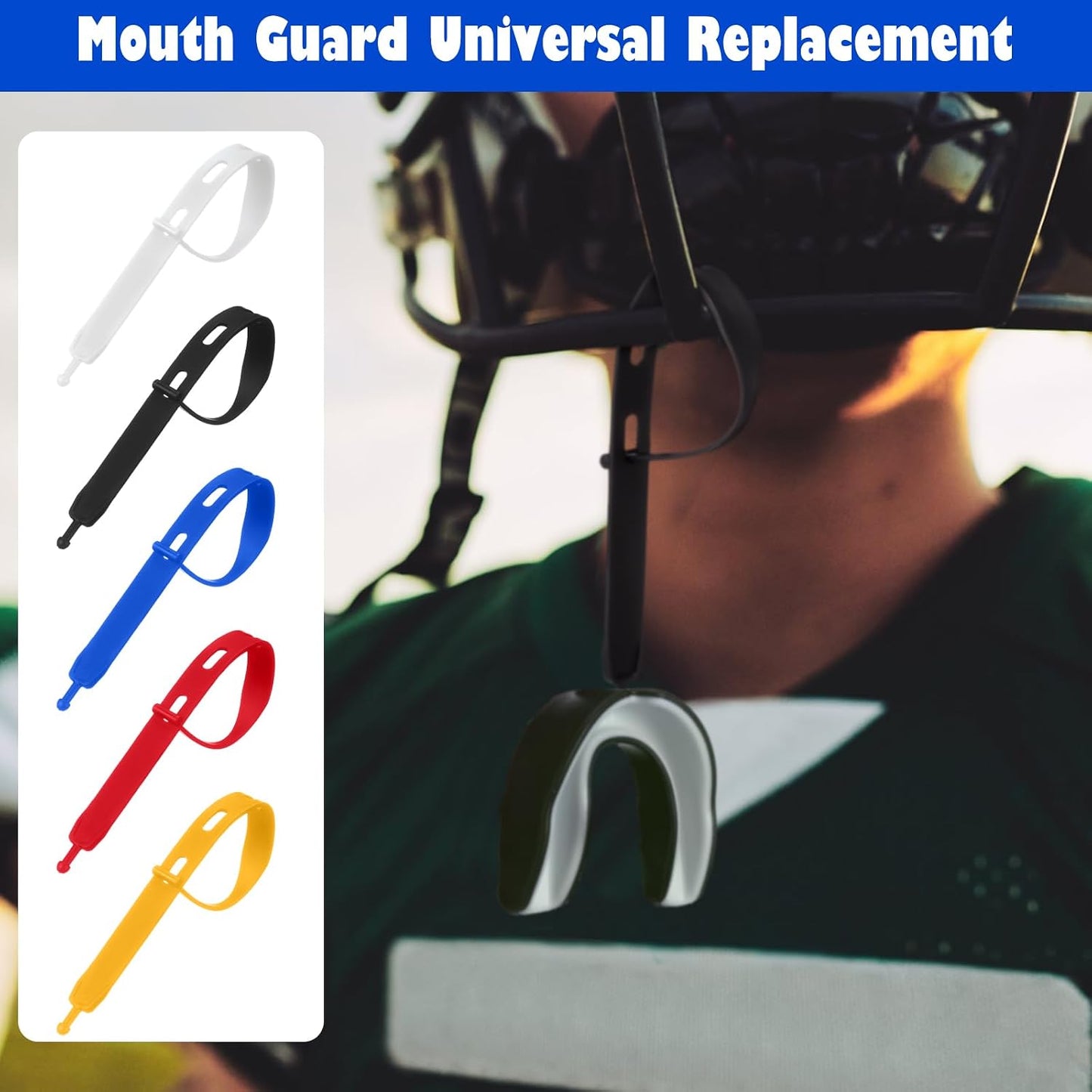 20 Pcs Football Mouth Guard Tether Only Universal Replacement Strap for Mouth Guard for Football Boxing Taekwondo Hockey Basketball Rugby Matches Helmet