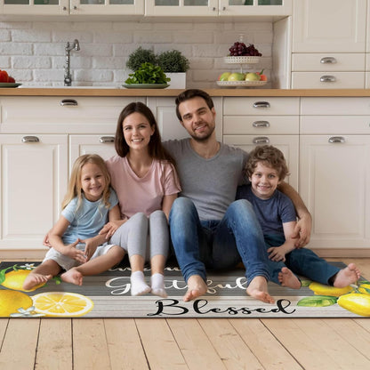 Lemon Kitchen Mats for Floor Kitchen Rugs Sets of 2 Non Slip Washable Lemon Kitchen Rugs Anti Fatigue 47x17 Inch and 30x17