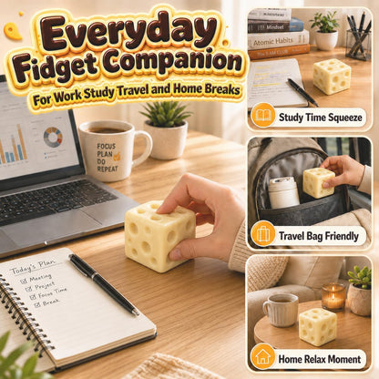Cheese Squishy Toys Stress Jumbo Squeeze Squishies Relief Fidget Toy Moldable Giant Cheese Block Stress Soft Food Sensory Shaped for Adults Novelty Surprise Gift (Yellow)