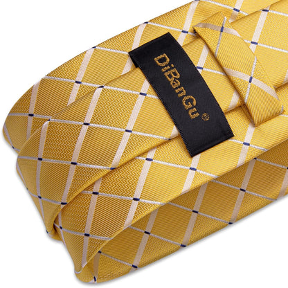 Plaid Necktie Mens Elegant Silk Tie Sets In Gift Box | 5PCS,Plaid Ties for Men,Silky Smooth,Versatile Accessory,Pocket Square,Cufflinks,Formal,Business,Wedding,Ceremonies,Prom