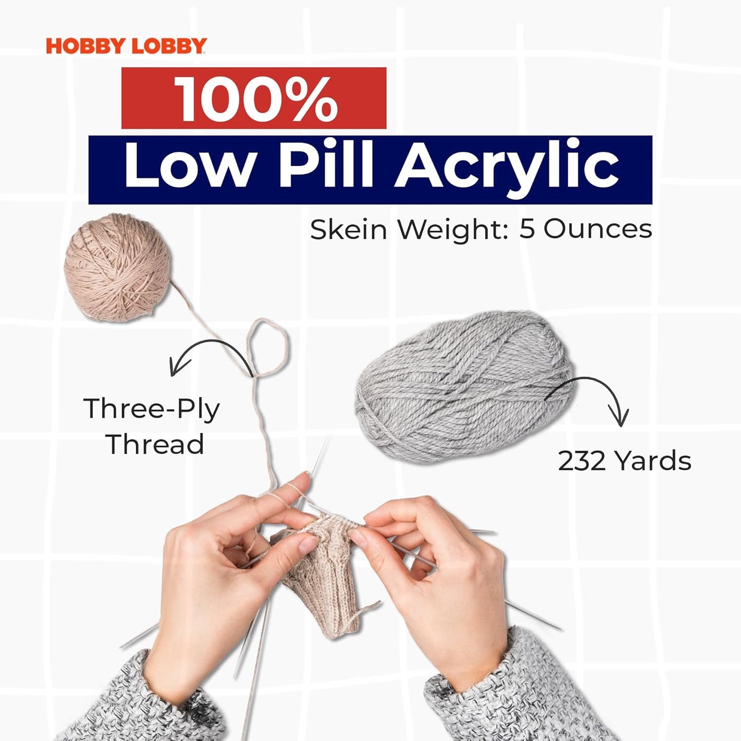Yarn Bee Soft & Sleek Yarn, 700 Pale Yellow | 4 Medium Weight, 100% Low Pill Acrylic, 232 Yards Per Skein