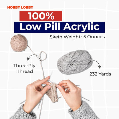 Yarn Bee Soft & Sleek Yarn, 700 Pale Yellow | 4 Medium Weight, 100% Low Pill Acrylic, 232 Yards Per Skein