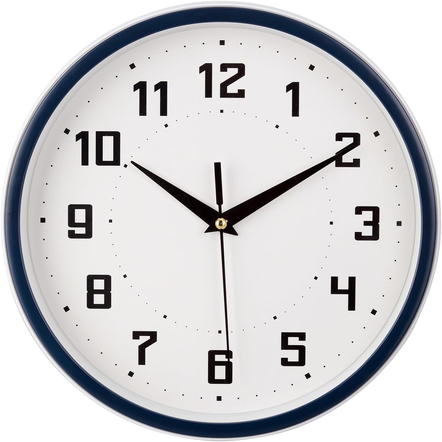 Silent Round Wall Clock Kitchen 9 Inch Modern Style Non-Ticking Decorative Bedroom Office Study Room Kitchen Wall Clock- Lemon Yellow
