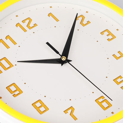 Silent Round Wall Clock Kitchen 9 Inch Modern Style Non-Ticking Decorative Bedroom Office Study Room Kitchen Wall Clock- Lemon Yellow