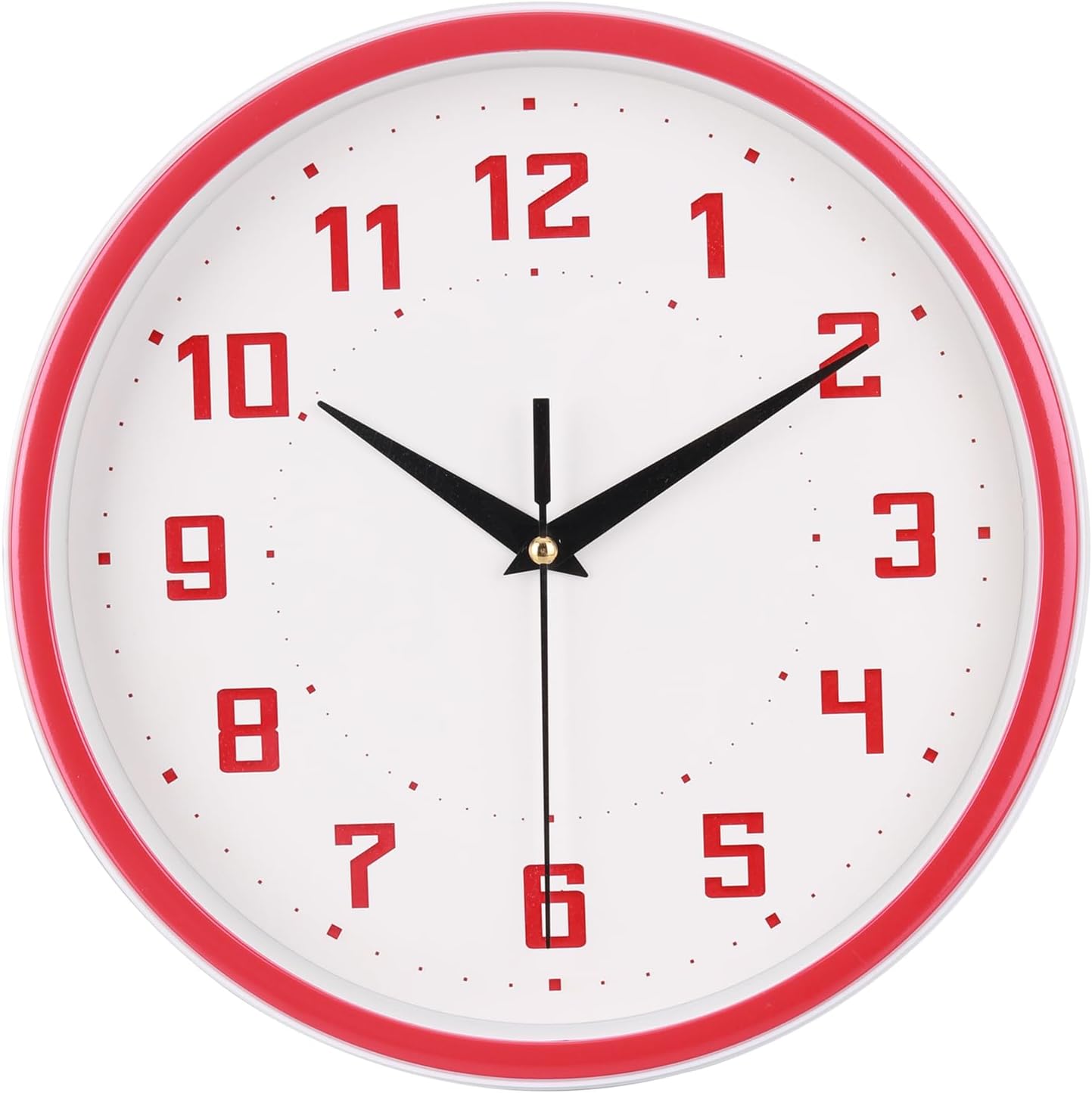 Silent Round Wall Clock Kitchen 9 Inch Modern Style Non-Ticking Decorative Bedroom Office Study Room Kitchen Wall Clock- Lemon Yellow