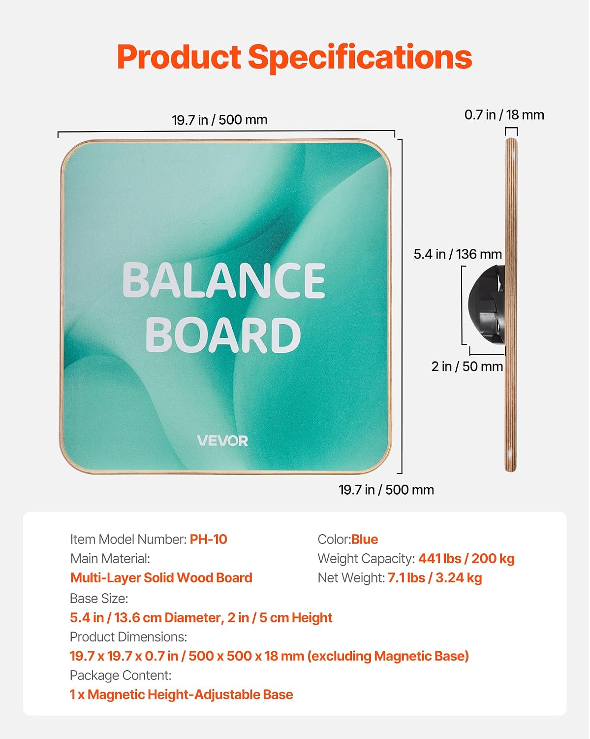 Balance Board, 360° Rotating Wobble Board Trainer for Adults 3-Level Adjustable, Wooden Balance Training Equipment, Slip-Resistant Surface for Core Workout, Standing Desk Exercise, Home Gym
