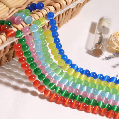 JOE FOREMAN 10mm Yellow Cat Eye Stone Beads Cat's Eye Round Beads for Jewelry Making Strand 15" Beaded Semi Precious Gemstone DIY Handmade Craft Supplies